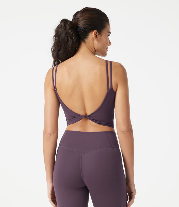 Halara UltraSculpt™ Yoga-Tanktop mit doppelten Trägern und gedrehtem Rücken