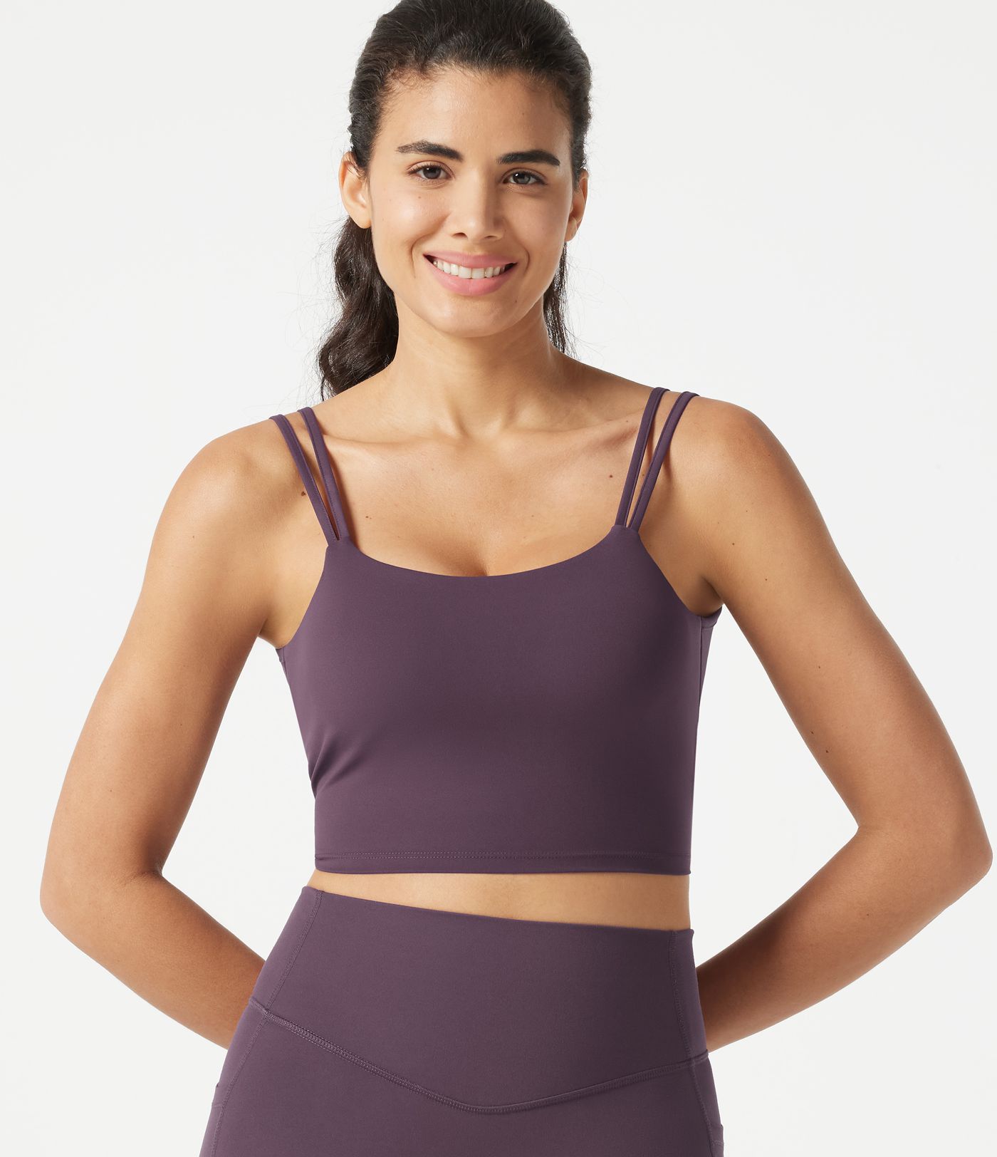Halara UltraSculpt™ Yoga-Tanktop mit doppelten Trägern und gedrehtem Rücken