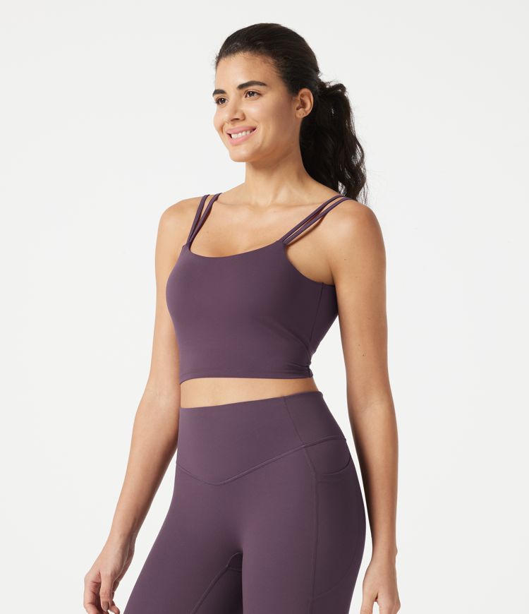 Halara UltraSculpt™ Yoga-Tanktop mit doppelten Trägern und gedrehtem Rücken