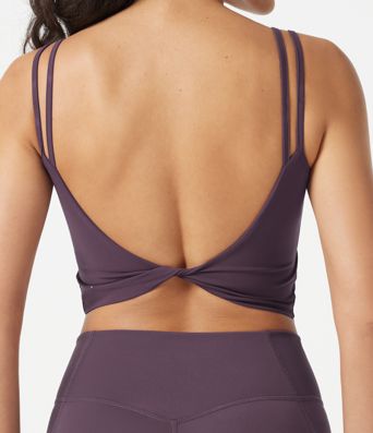 Débardeur yoga court Halara UltraSculpt™ double bretelles torsadé dos nu