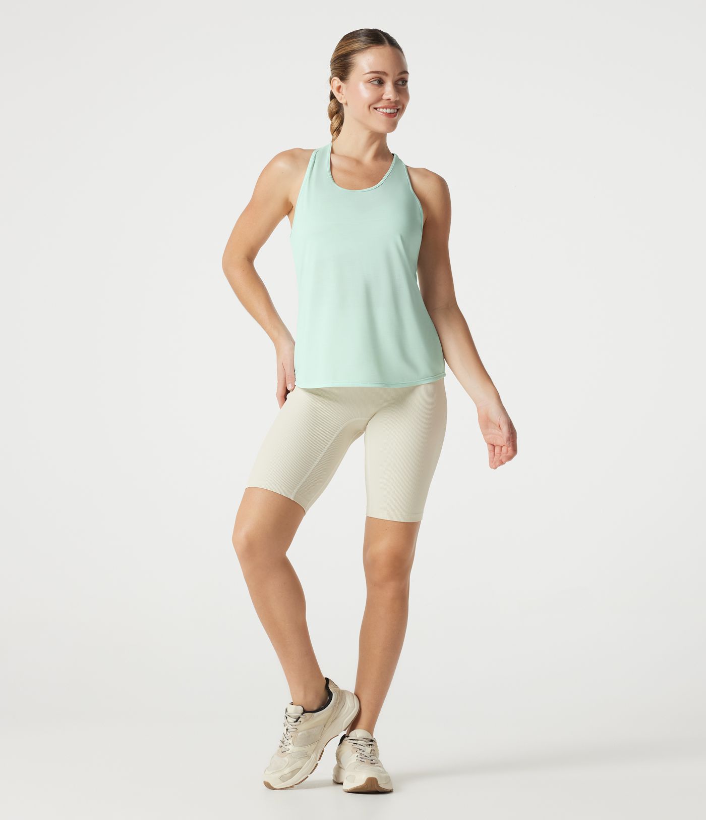 Racerback Breathable Mesh Curved Hem Quick Dry Yoga Tank Top Racerback Breathable Mesh Curved Hem Quick Dry Yoga Tank Top