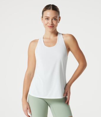Yoga-Tanktop mit Racerback, atmungsaktivem Mesh und abgerundetem Saum - schnelltrocknend