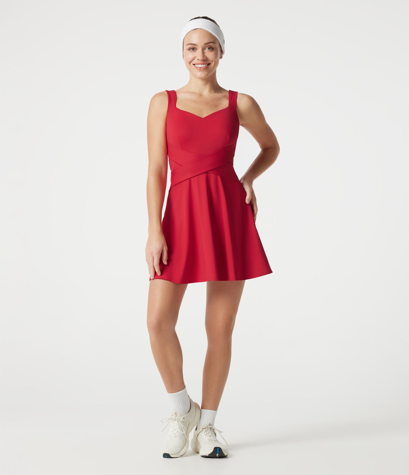 SoftlyZero™ Airy Built-in Bra 2-in-1 Cool Touch Mini Tennis Active Dress with Pockets DD-F Cups-Easy Peezy Edition-UPF50+