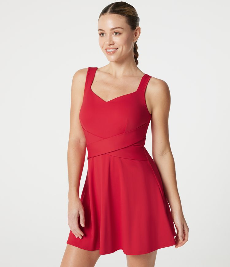 SoftlyZero™ Airy Built-in Bra 2-in-1 Cool Touch Mini Tennis Active Dress with Pockets DD-F Cups-Easy Peezy Edition-UPF50+