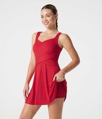 SoftlyZero™ Airy Built-in Bra 2-in-1 Cool Touch Mini Tennis Active Dress with Pockets DD-F Cups-Easy Peezy Edition-UPF50+