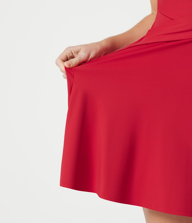 SoftlyZero™ Airy Built-in Bra 2-in-1 Cool Touch Mini Tennis Active Dress with Pockets DD-F Cups-Easy Peezy Edition-UPF50+