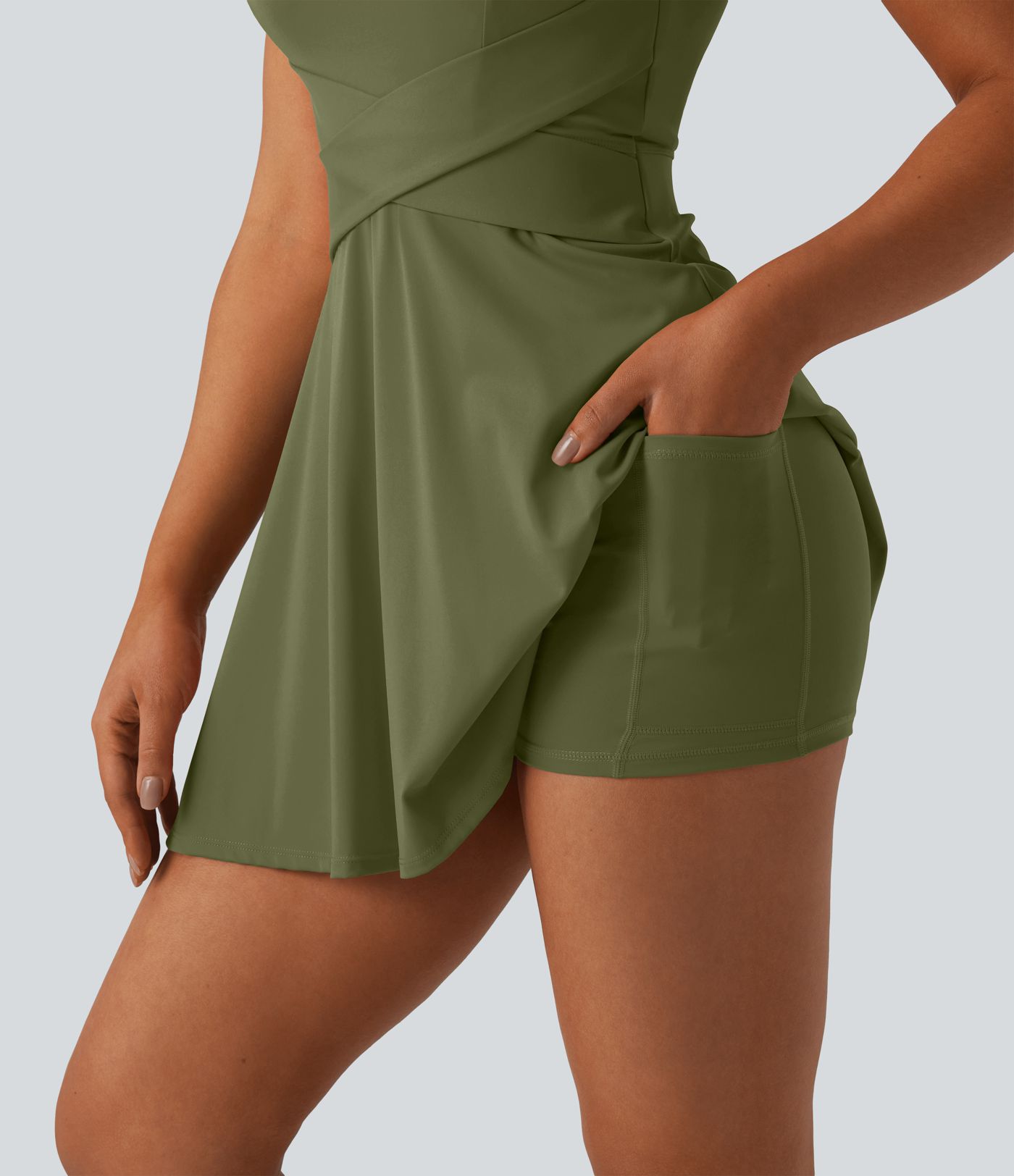 SoftlyZero™ Airy 2-in-1 Cool Touch Mini Tennis Active Dress with Pocket-Easy Peezy Edition-UPF50+