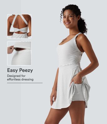 Stripe 2-in-1 Mini Dance Active Dress-Easy Peezy Edition