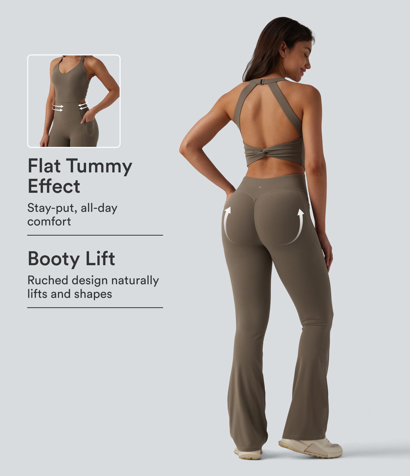 Halara UltraSculpt™ Twisted Backless Tummy Control Butt Lifting Bootcut Workout Jumpsuit with Pockets-Easy Peezy Edition Halara UltraSculpt™ Twisted Backless Tummy Control Butt Lifting Bootcut Workout Jumpsuit with Pockets-Easy Peezy Edition