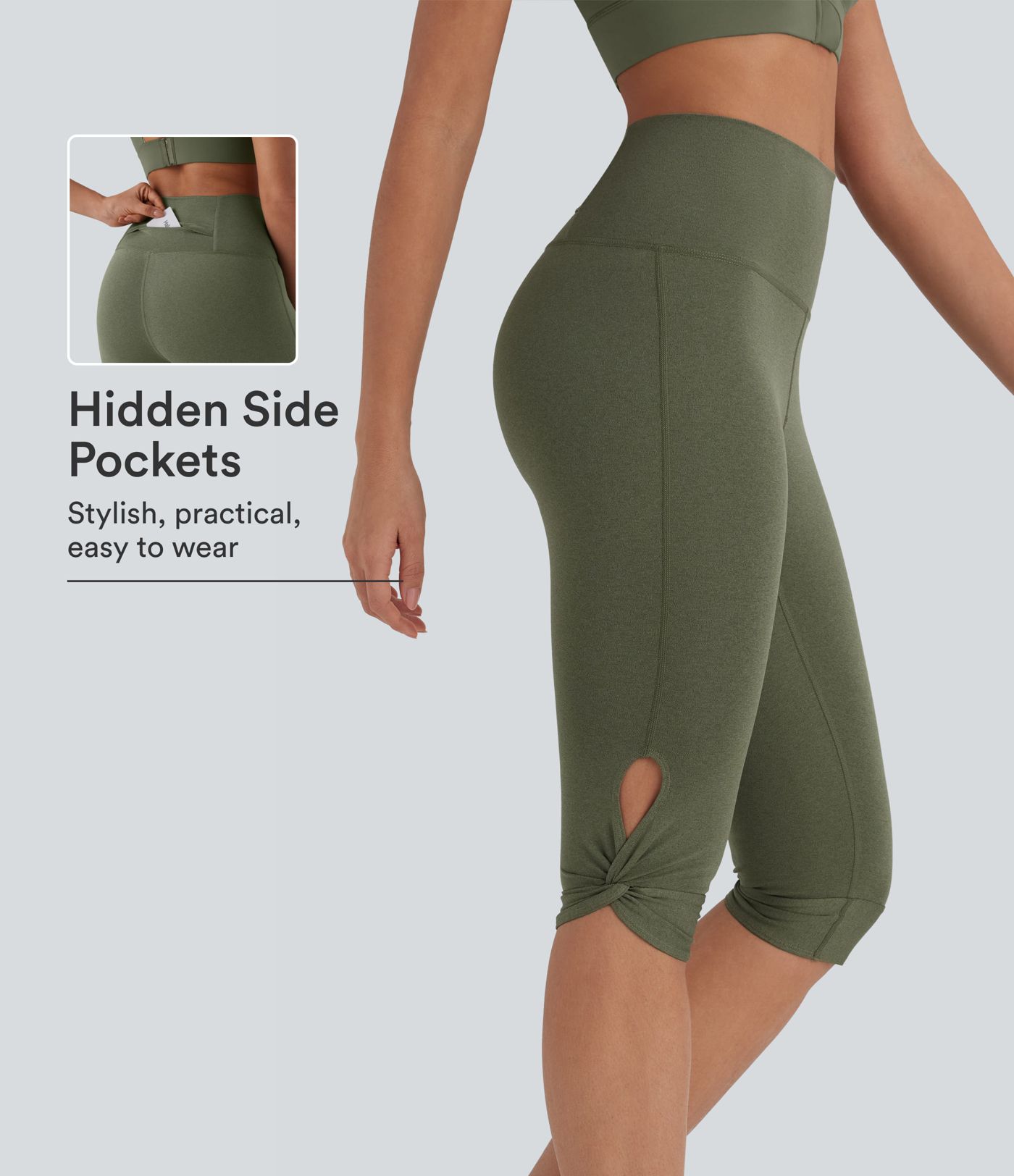High-Waisted Cut-Out Quick-Dry Yoga Pedal Pusher Leggings with Pocket High-Waisted Cut-Out Quick-Dry Yoga Pedal Pusher Leggings with Pocket