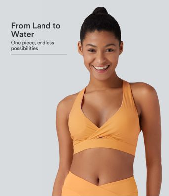 De la terre à l'eau — Haut de bikini dos nu à bretelles croisées avec boucle réglable