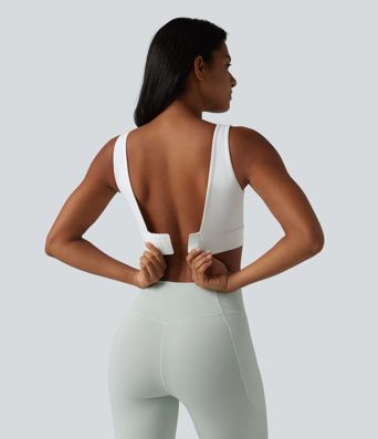 Halara Ultrasculpt™ Medium Support Backless Adjustable Buckle Built-in Bra Training Sports Bra Halara Ultrasculpt™ Medium Support Backless Adjustable Buckle Built-in Bra Training Sports Bra