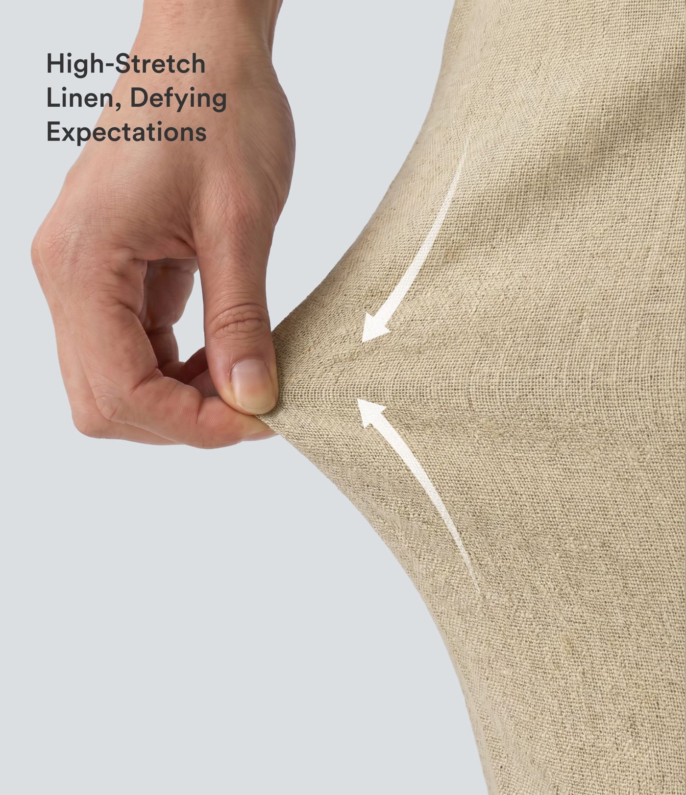 High Waisted Wide Leg Curved Hem Cropped Casual Stretch Linen Pants with Pockets
