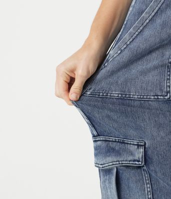 Halara Flex™ Denim Mid Rise Casual Cargo Joggers with Pockets Halara Flex™ Denim Mid Rise Casual Cargo Joggers with Pockets