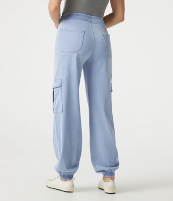 Halara Flex™ Denim Mid Rise Casual Cargo Joggers with Pockets