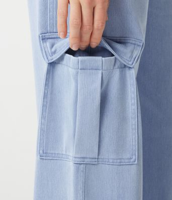 Halara Flex™ Denim Mid Rise Casual Cargo Joggers with Pockets