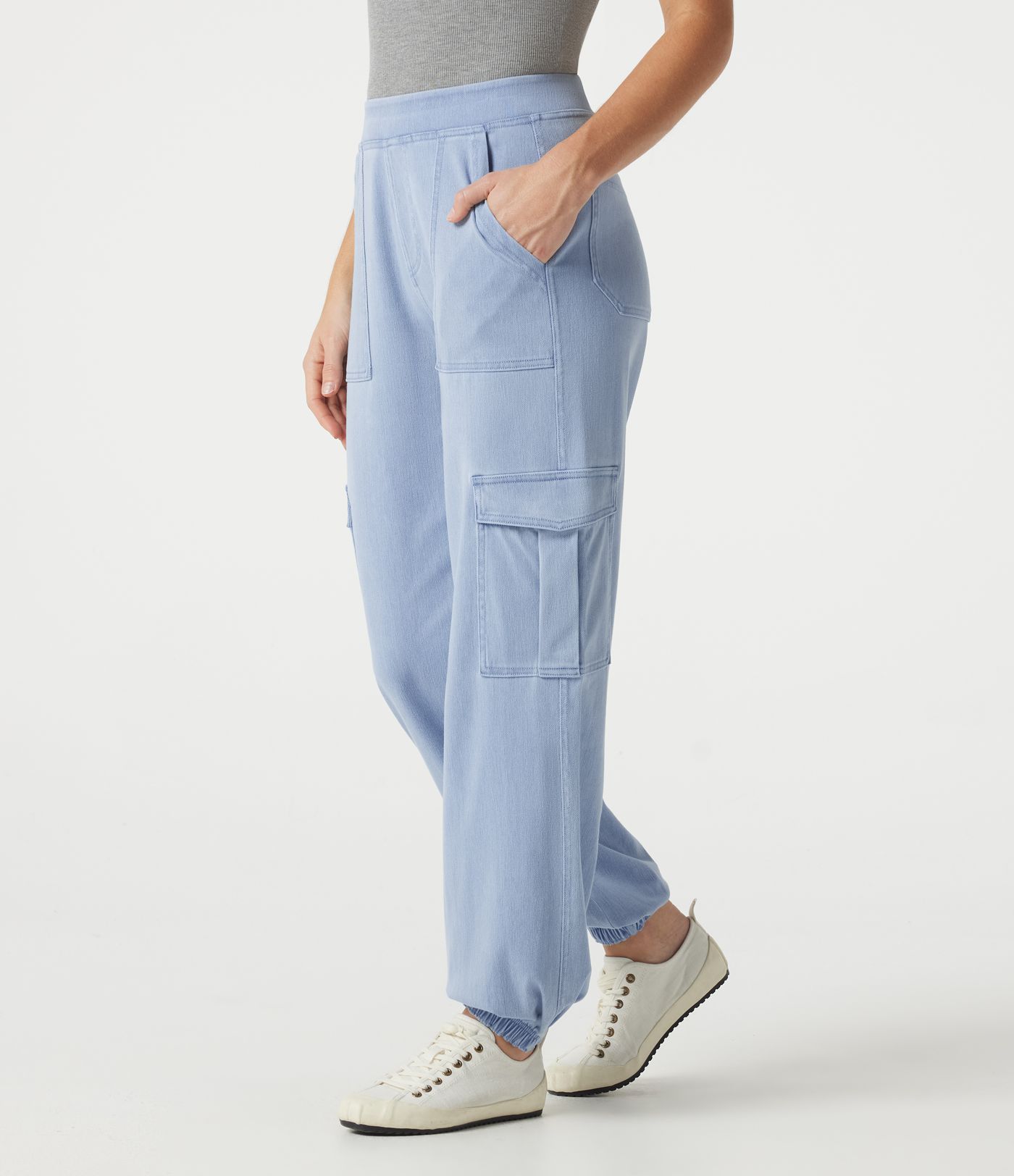 Halara Flex™ Denim Mid Rise Casual Cargo Joggers with Pockets