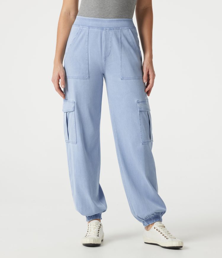 Halara Flex™ Denim Mid Rise Casual Cargo Joggers with Pockets