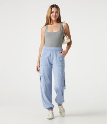 Halara Flex™ Denim Mid Rise Casual Cargo Joggers with Pockets