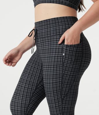 Plus Size Halara UltraSculpt™ Check Plaid Print High Waisted Drawstring Yoga Leggings with Pockets Plus Size Halara UltraSculpt™ Check Plaid Print High Waisted Drawstring Yoga Leggings with Pockets