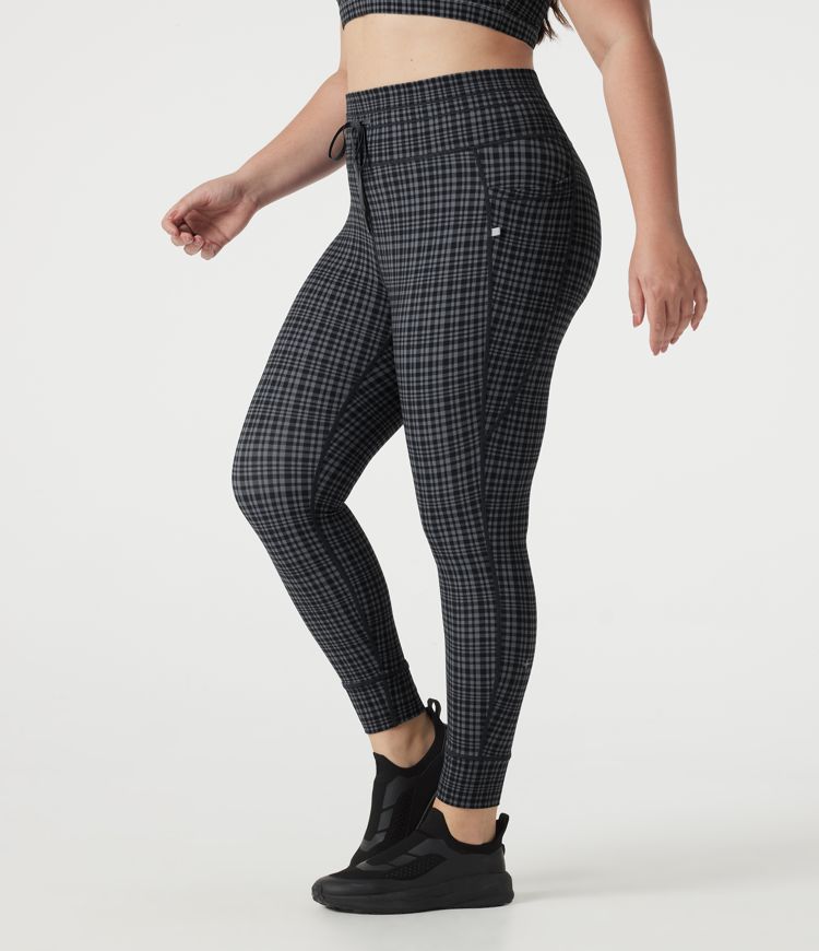 Plus Size Halara UltraSculpt™ Check Plaid Print High Waisted Drawstring Yoga Leggings with Pockets Plus Size Halara UltraSculpt™ Check Plaid Print High Waisted Drawstring Yoga Leggings with Pockets