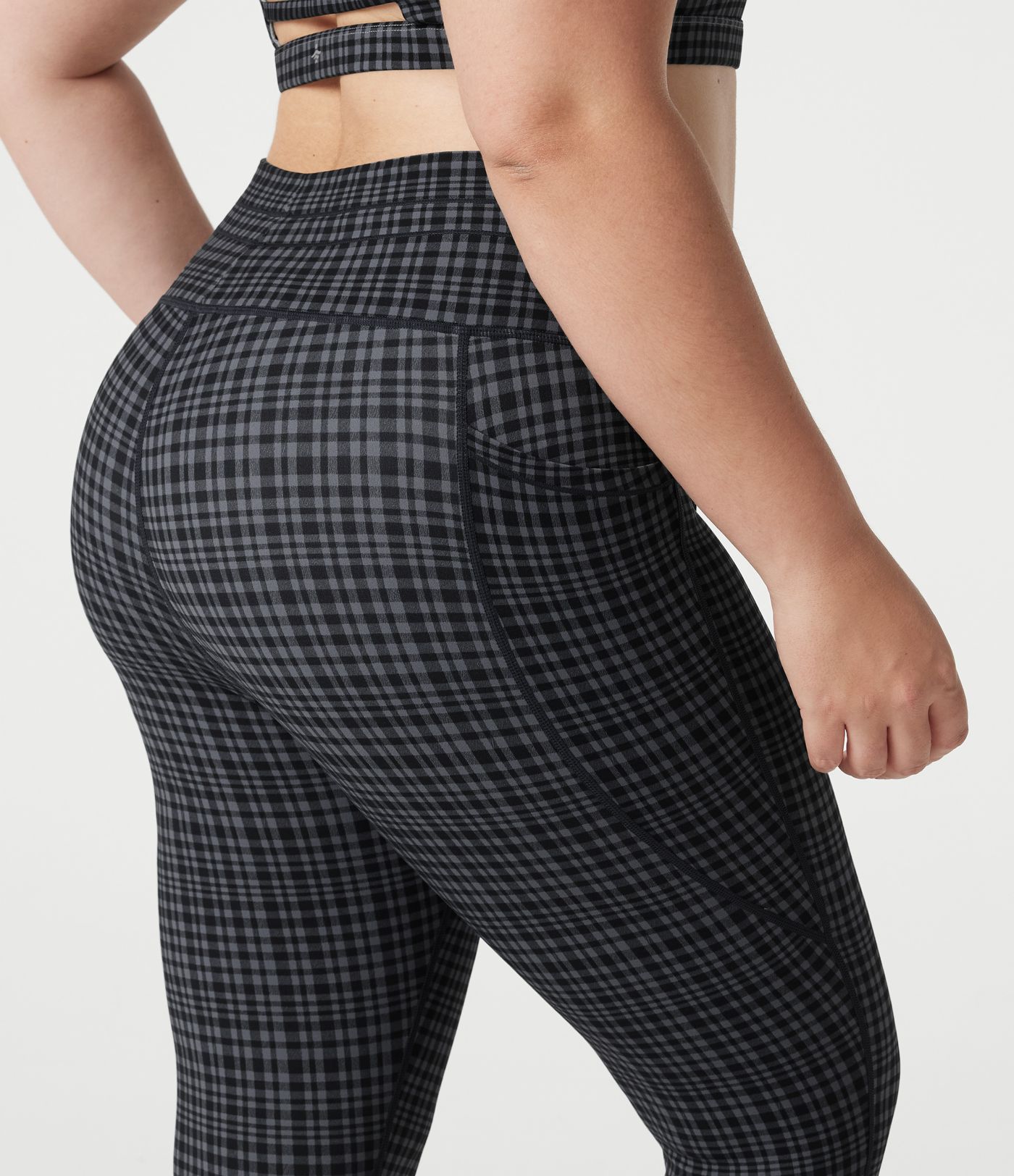 Plus Size Halara UltraSculpt™ Check Plaid Print High Waisted Drawstring Yoga Leggings with Pockets Plus Size Halara UltraSculpt™ Check Plaid Print High Waisted Drawstring Yoga Leggings with Pockets