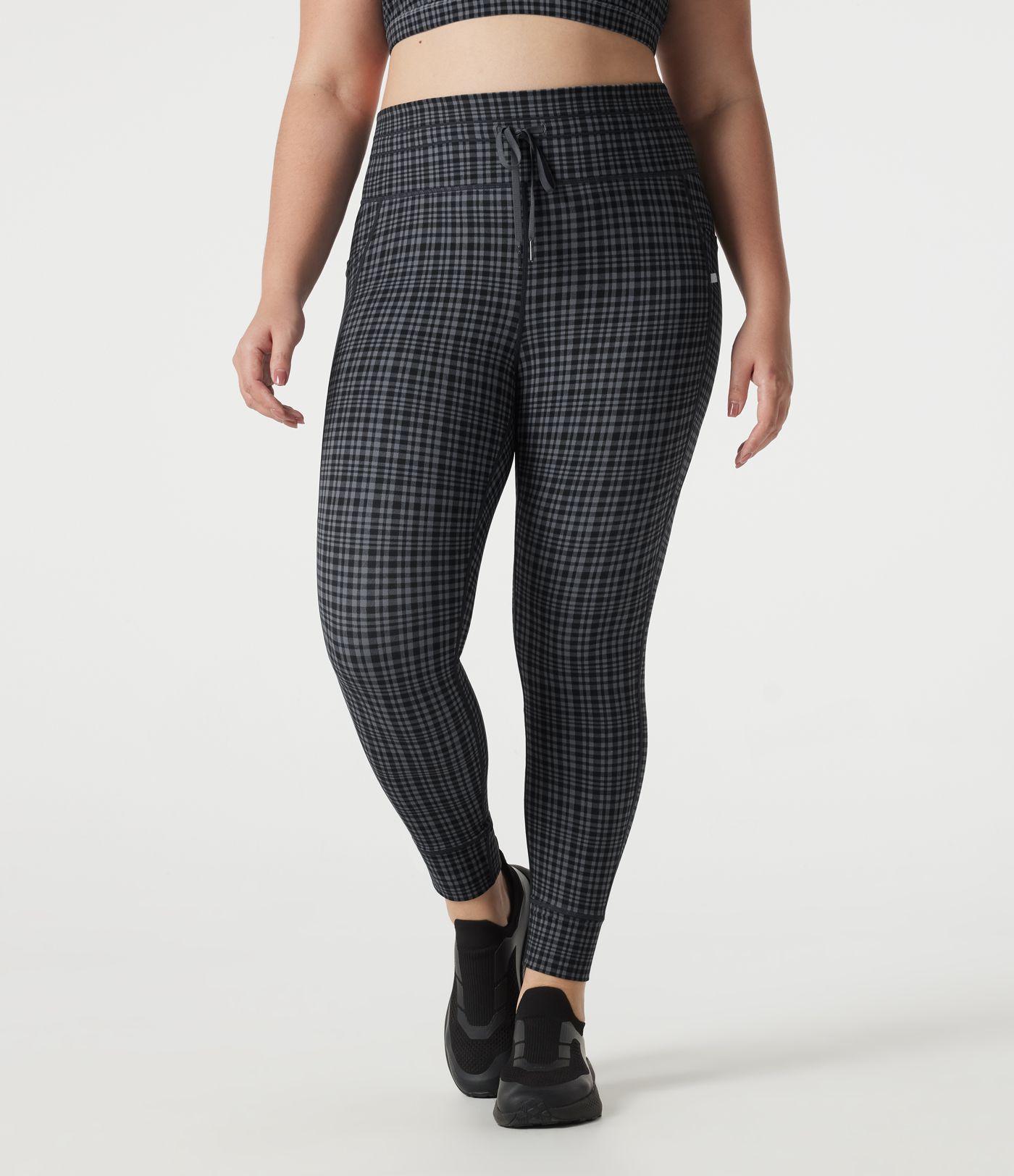 Plus Size Halara UltraSculpt™ Check Plaid Print High Waisted Drawstring Yoga Leggings with Pockets Plus Size Halara UltraSculpt™ Check Plaid Print High Waisted Drawstring Yoga Leggings with Pockets