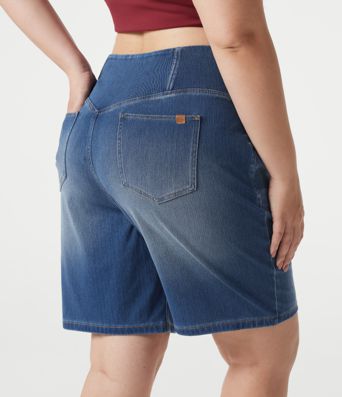 Halara Flex™ Denim Plus Size High Waisted Crossover Tummy Control Casual Baggy Shorts with Pockets