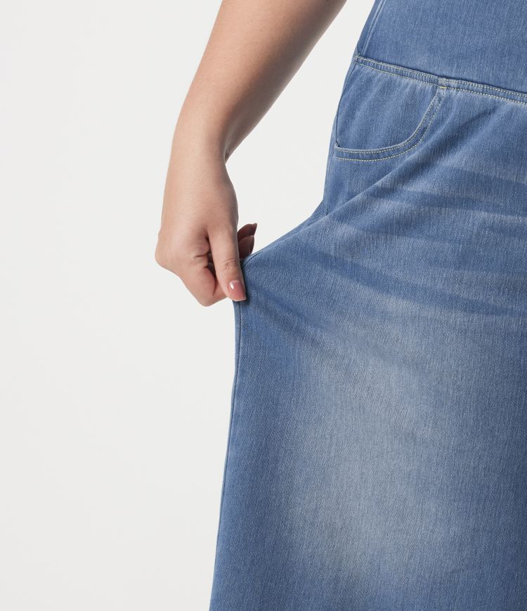 Halara Flex™ - Lässige Baggy-Shorts aus Denim mit hohem Crossover-Bund, mehreren Taschen und Bauchkontrolle - Plus-Size