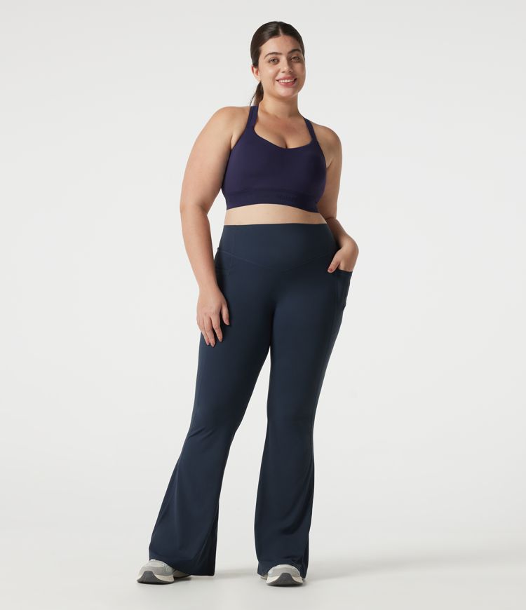 Halara UltraSculpt™ Plus Size High Waisted Scrunch Butt Lifting Tummy Control Shaping Yoga Flare Leggings with Pockets