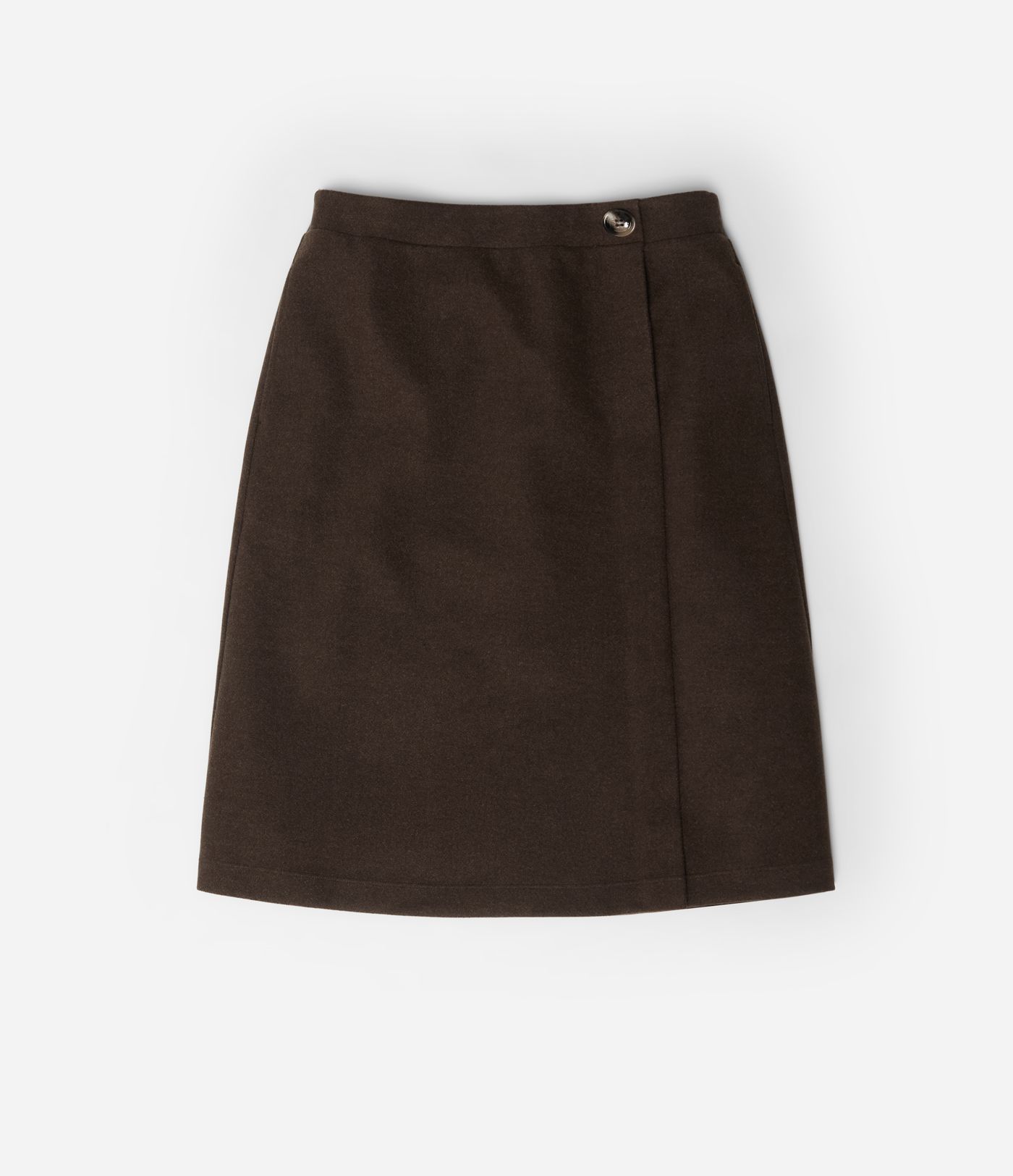 Jupe de travail mi-longue taille haute en molleton avec poches
