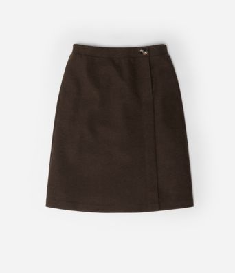 Jupe de travail mi-longue taille haute en molleton avec poches