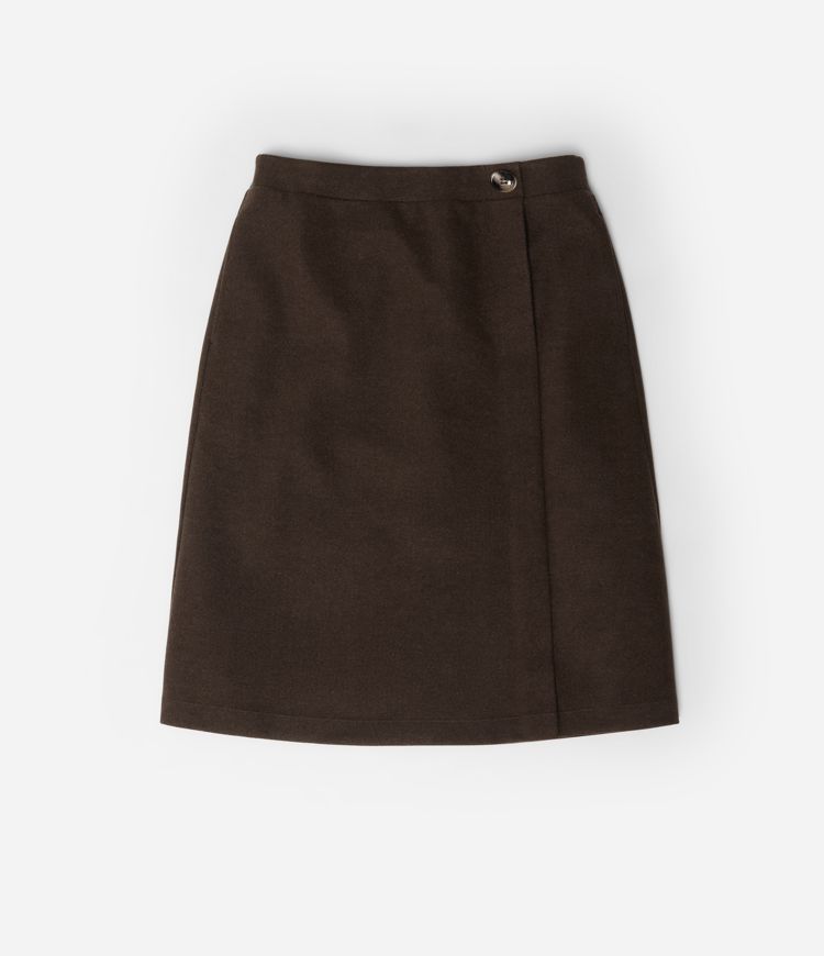 Jupe de travail mi-longue taille haute en molleton avec poches