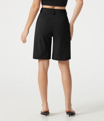 DayStretch - Baggy Büro-Shorts mit hohem Bund und Gesäßtaschen DayStretch - Baggy Büro-Shorts mit hohem Bund und Gesäßtaschen