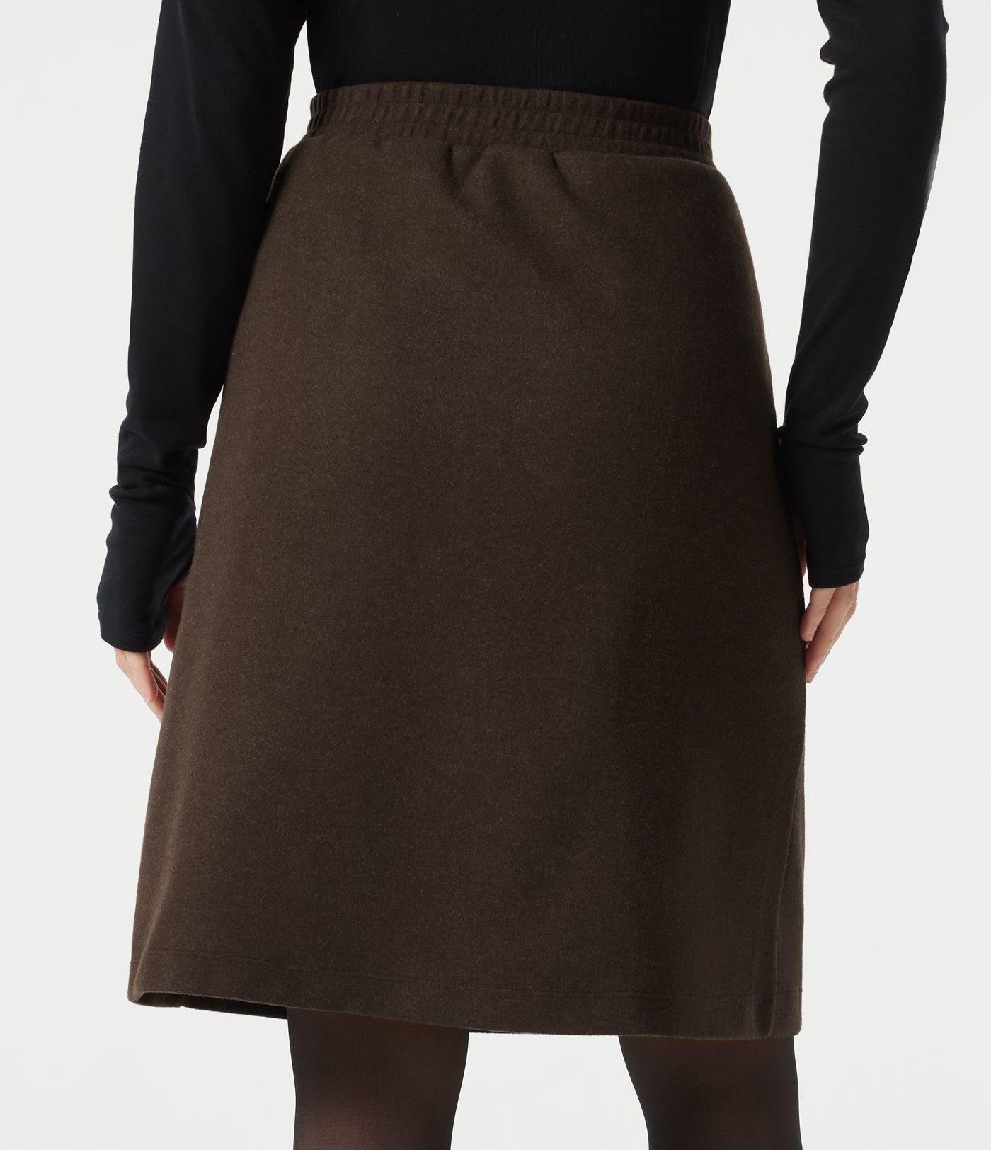 Jupe de travail mi-longue taille haute en molleton avec poches