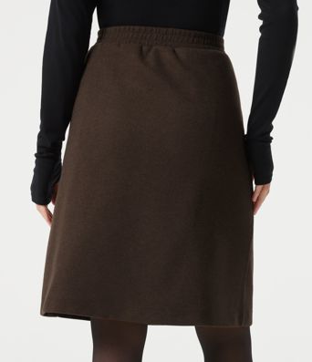 Jupe de travail mi-longue taille haute en molleton avec poches
