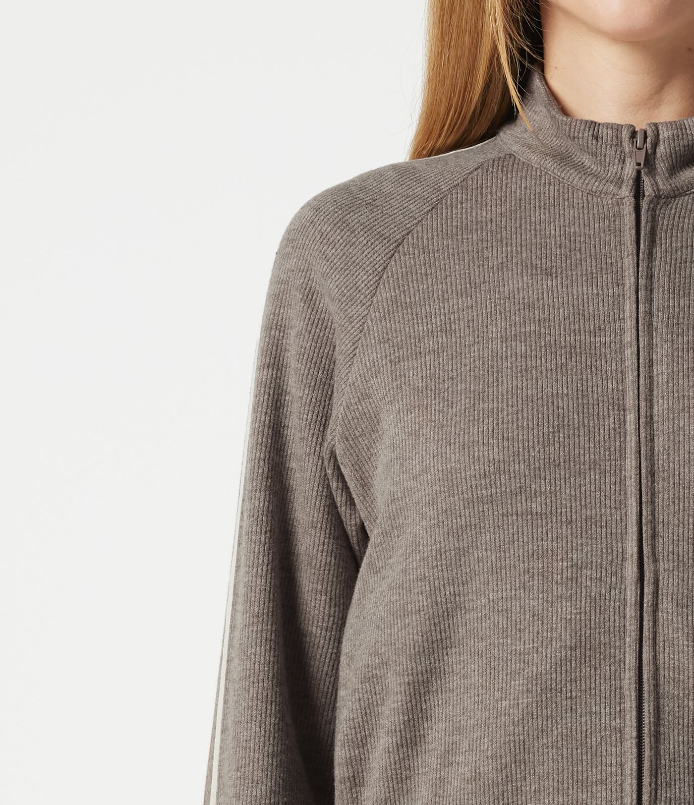 Ribbed Stand Collar Zipper Long Sleeve Color Block Casual Jacket with Pockets Ribbed Stand Collar Zipper Long Sleeve Color Block Casual Jacket with Pockets