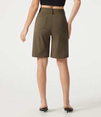 DayStretch High Waisted Work Baggy Shorts with Pockets