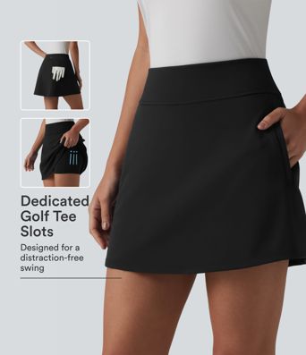 DayStretch mini-jupe de golf taille haute 2 en 1 avec poches - T-shirt de golf DayStretch mini-jupe de golf taille haute 2 en 1 avec poches - T-shirt de golf