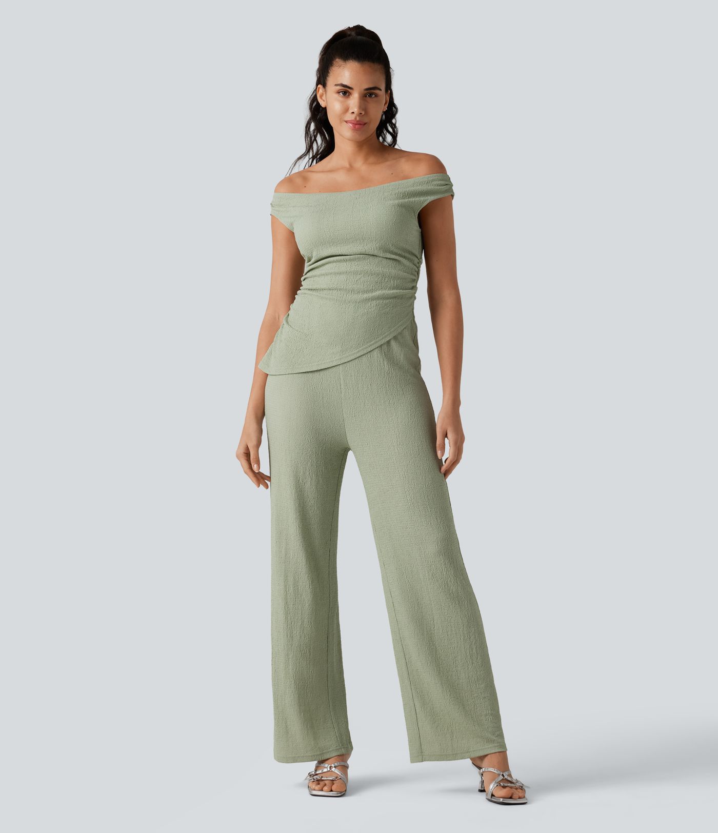 Off Shoulder Built-in Bra Casual Jumpsuit-Easy Peezy Edition Off Shoulder Built-in Bra Casual Jumpsuit-Easy Peezy Edition