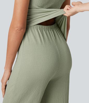 Off Shoulder Built-in Bra Casual Jumpsuit-Easy Peezy Edition Off Shoulder Built-in Bra Casual Jumpsuit-Easy Peezy Edition