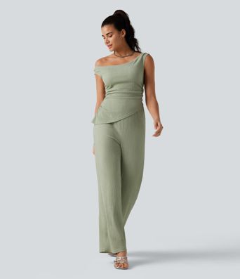 Off Shoulder Built-in Bra Casual Jumpsuit-Easy Peezy Edition Off Shoulder Built-in Bra Casual Jumpsuit-Easy Peezy Edition