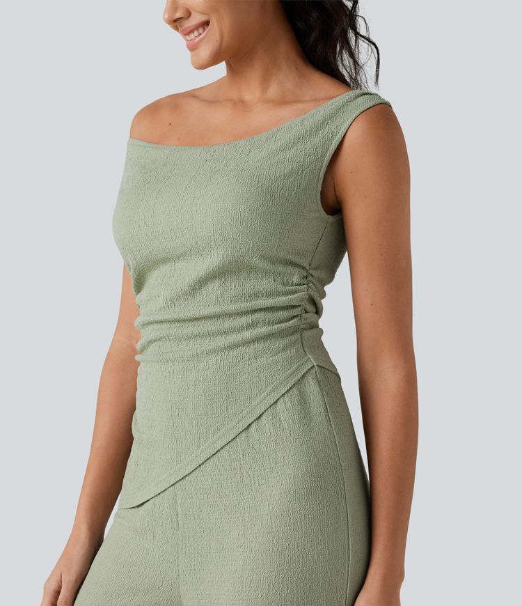 Off Shoulder Built-in Bra Casual Jumpsuit-Easy Peezy Edition Off Shoulder Built-in Bra Casual Jumpsuit-Easy Peezy Edition