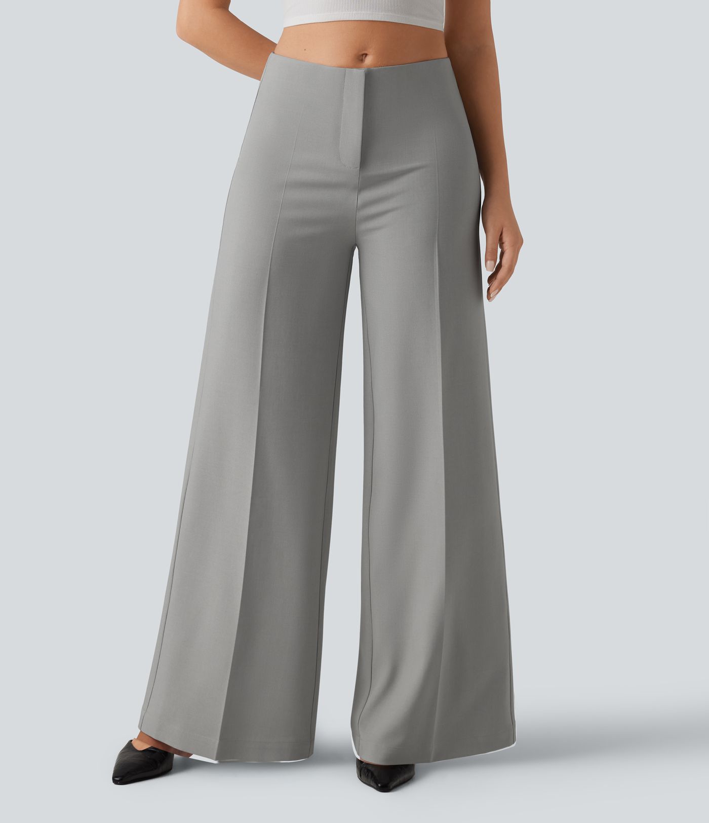 Low Rise Wide Leg Baggy Work Tailored Pants with Pockets Low Rise Wide Leg Baggy Work Tailored Pants with Pockets