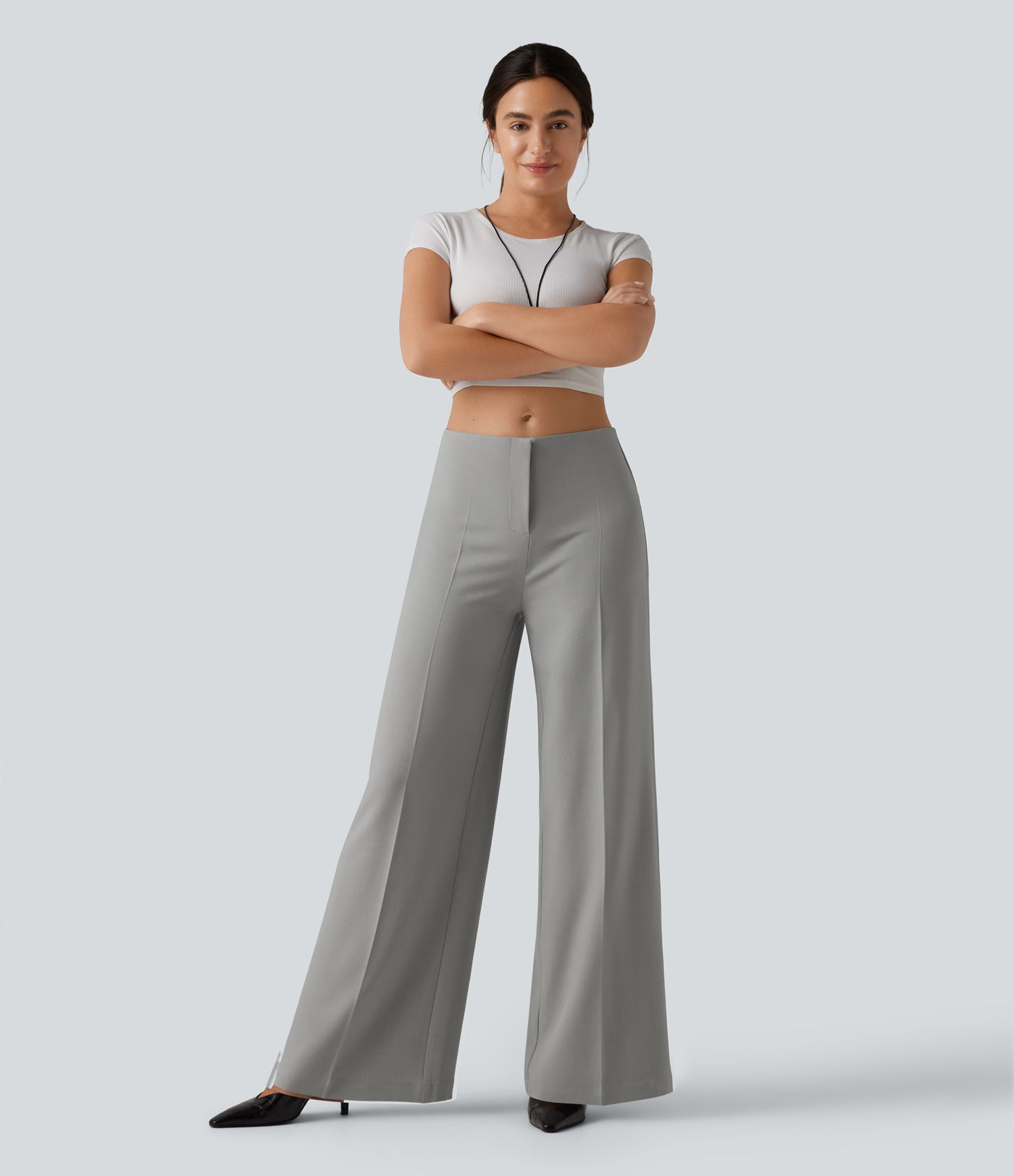 Low Rise Wide Leg Baggy Work Tailored Pants with Pockets Low Rise Wide Leg Baggy Work Tailored Pants with Pockets