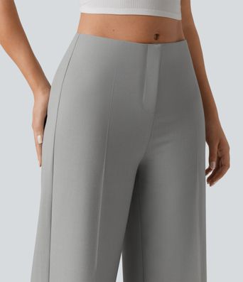 Low Rise Wide Leg Baggy Work Tailored Pants with Pockets Low Rise Wide Leg Baggy Work Tailored Pants with Pockets