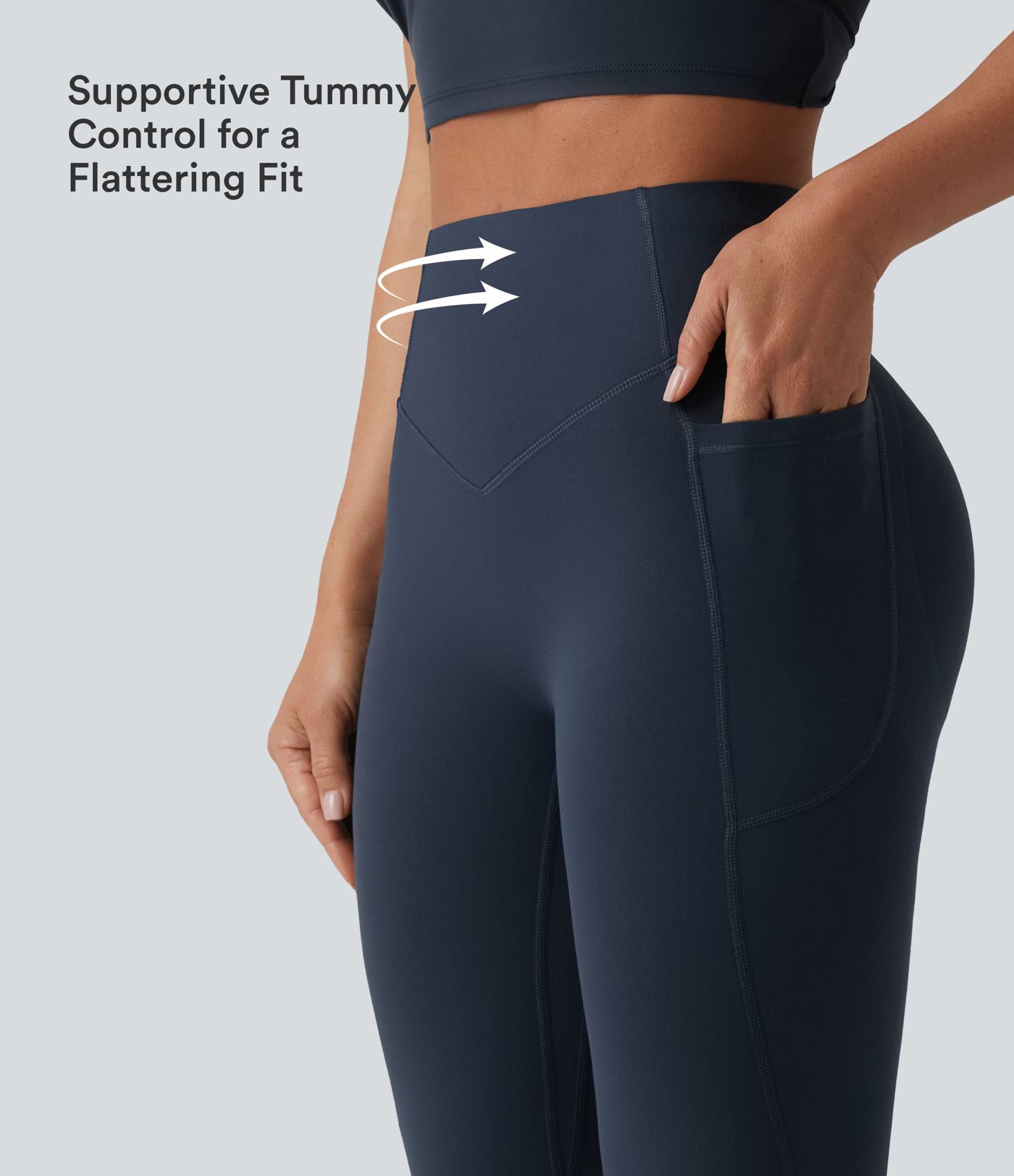 Halara UltraSculpt™ High Waisted Scrunch Butt Lifting Tummy Control Shaping Yoga Flare Leggings with Pockets