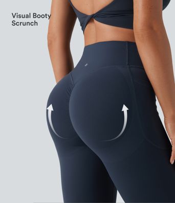 Halara UltraSculpt™ High Waisted Scrunch Butt Lifting Tummy Control Shaping Yoga Flare Leggings with Pockets
