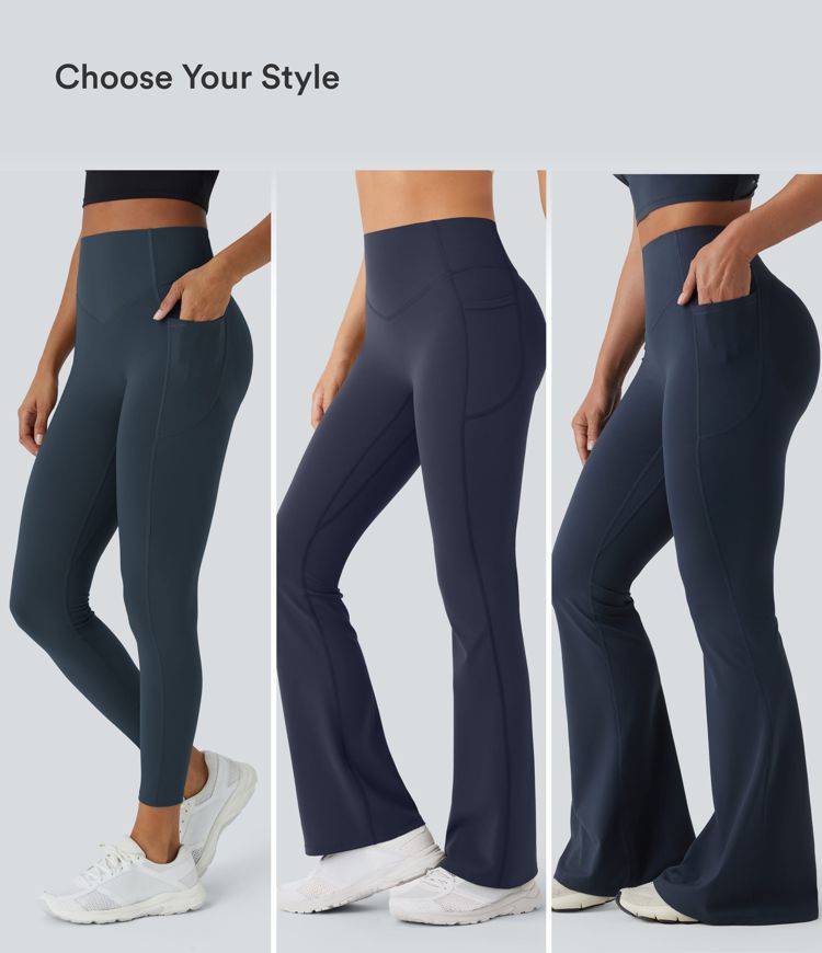 Halara UltraSculpt™ High Waisted Scrunch Butt Lifting Tummy Control Shaping Yoga Flare Leggings with Pockets