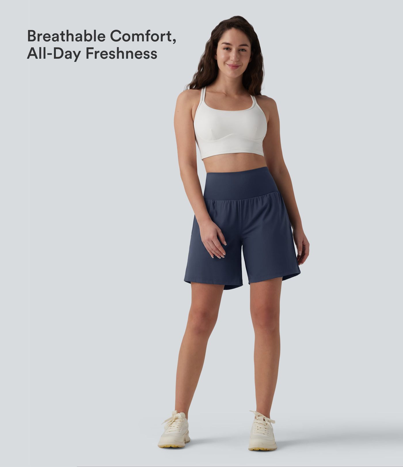 SoftlyZero™ Airy Super High Waisted Tummy Control 2-in-1 Cool Touch Yoga Shorts 7" with Pockets